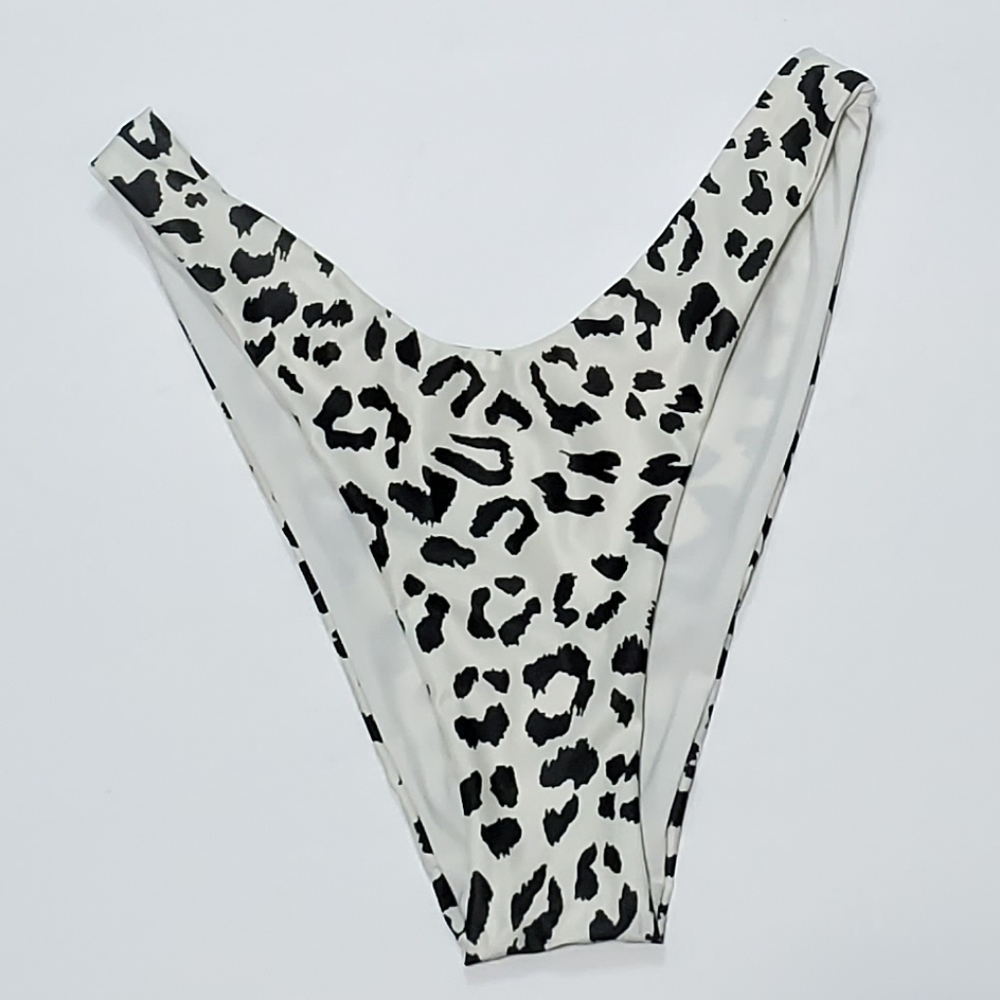 Aerie Black/White Vcut Animal Print Swim Bottoms